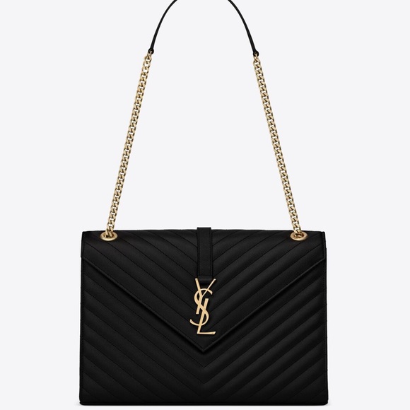 Bags Ysl Large Envelope Monogram Matelasse Leather Bag With